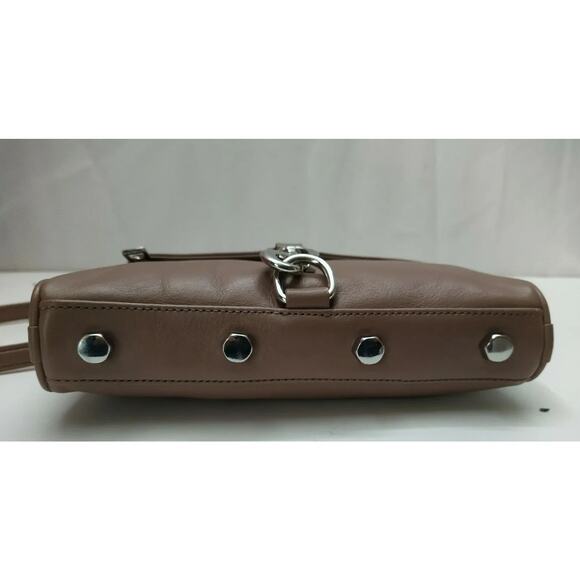 Rebecca Minkoff Mini M.A.C Brown Leather Chain Strap Zipper Crossbody Bag - Picture 6 of 13